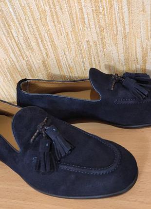 Туфли лоферы мужские натуральные замша zara р.43/29см