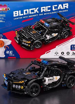 Конструктор swat поліцейська машина на радіокеруванні rc, 396 деталей, 1:16, акумулятор, usb-зарядка, іграшка від 6 років