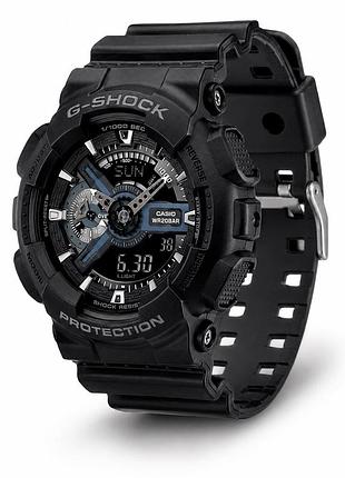 Чоловічий годинник casio g-shock ga-110-1b — спортивна модель 20 atm з мінеральним склом