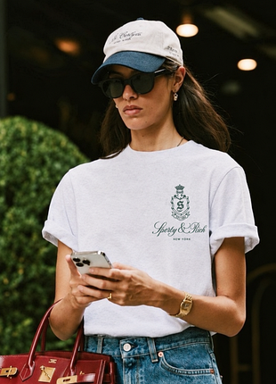 Футболка sporty&rich біла на м/л розмір