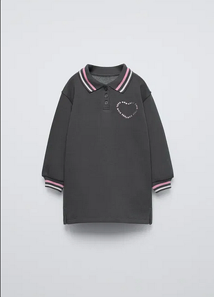 Серое платье-толстовка от zara на 5 лет