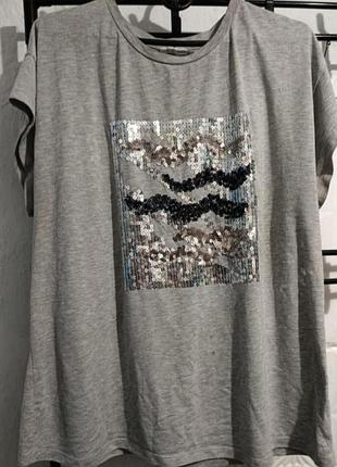 Футболка с паетками р. 58