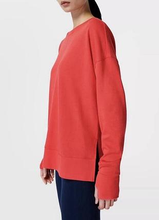 Червоний (кораловий / tulip red) подовжений світшот від бренду sweaty betty