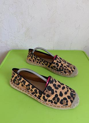 Леопардові еспадрильї justfab / літні легкі туфлі з анімалістичним принтом 41 розмір