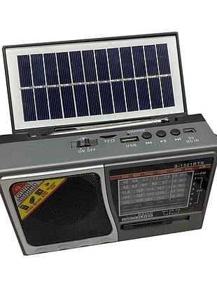 Радіо-ліхтар на сонячній батареї на акумуляторі solar charge s-1521bts сіре