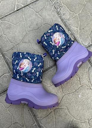 Зимние непромокаемые сапоги чоботи дутики снегоходы frozen 27p