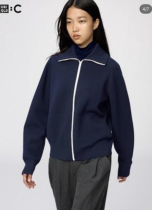 Жіноче худі uniqlo на змійці, темно-синє
