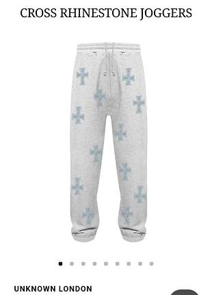 Штаны спортивные cross rhinestone joggers unknown london