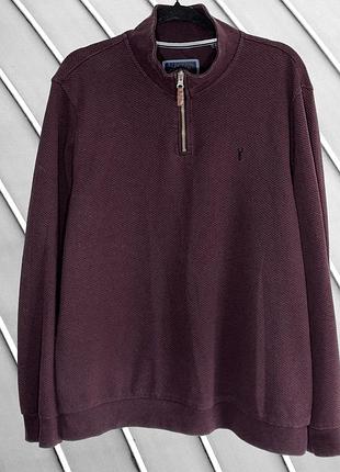 Мужской свитер next xl 54 44 54, коричневый зимний 1/4 zip, с высокой горловиной и молнией, трикотажный, теплый, длинный рукав, потертость горловины