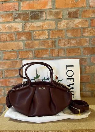 Жіноча сумка loewe paseo (burgundy)