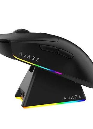 Беспроводная игровая мышь ajazz aj139 v2 mc black (с магнитной док-станцией и наклейками)