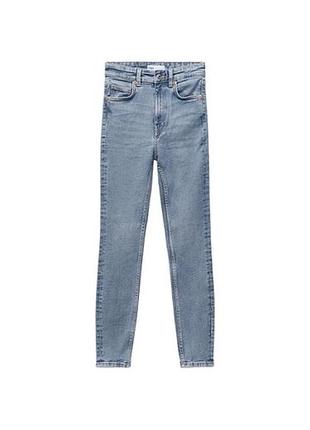 Блакитні джинси zara skinny з щільного деніму, розмір 34
