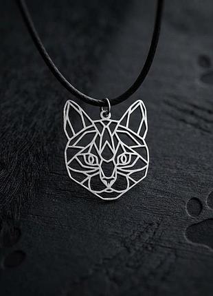 Оригинальный кулон на шею из нержавеющей стали "котик" 😺 кот кошка