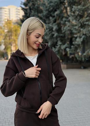 Теплый костюм из трехнитки на флисе 7833