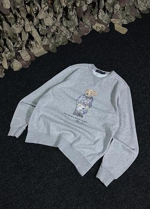 Світшот polo ralph lauren polo bear сірий розмір m / оригінал ведмідь