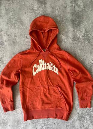 Оранжеве худі carhartt wip hooded amherst sweat у кольорі elba wax
