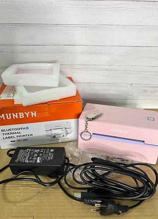 Термопринтер этикеток munbyn bluetooth (розовый)