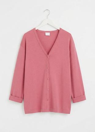 Гламурный кардиган в рубчик urban classics pink button- up cardigan.