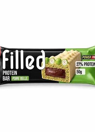 Протеиновый батончик power pro filled protein bar no added sugar, 50 грамм - пуар бель