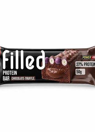 Протеиновый батончик power pro filled protein bar no added sugar, 50 грамм - шоколад-трюфель