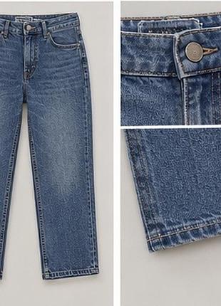 👖🩵новые женские джинсы zara базовые синие джинсы прямого кроя (straight) на пуговицах, размер 34 (xs)