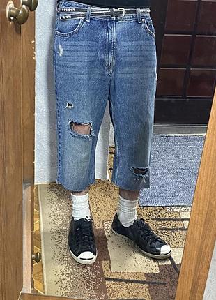 Acne studios type distressed long jeans shorts erd opium viperr sk8 rap indie sleaze archive vintage grunge