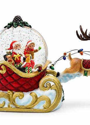 Новорічний нічник «санта в санах з оленям» xmas wdl-26005