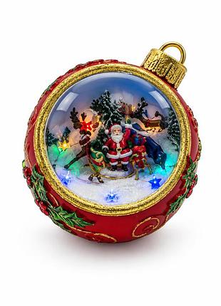 Новогодний ночник шар «санта с оленями» xmas rd-6210a