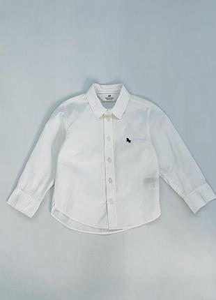 Біла сорочка для хлопчика/ бренд h&m/ розмір 92