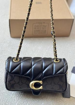 Сумка жіноча coach чорна стьобана