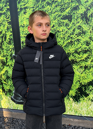 Куртка для хлопчиків nike єврозима чорна на флісі,розміри 122 128 134 140 146 152