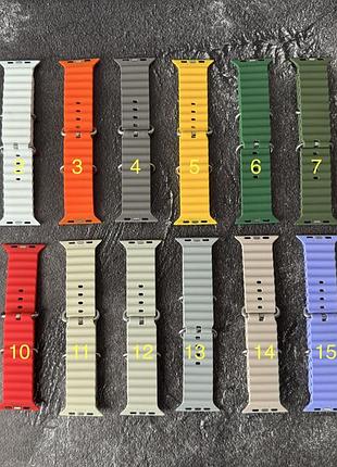 Ремінець ocean band для годинників apple watch 49 mm ultra 4 / силіконовий