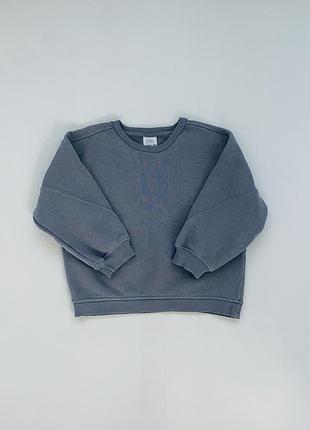 Дитячий базовий світшот zara сірого кольору розмір 104