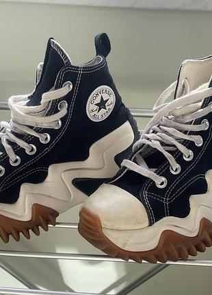 Кеди жіночі converse run star motion hi чорні, розмір 36