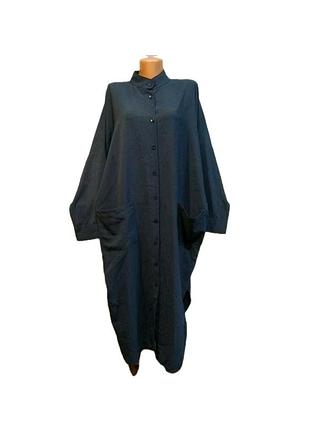Темно-синее платье макси оверсайз moda nur seda размер 2xl -3xl