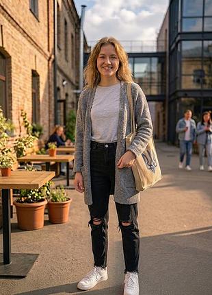 Жіночі чорні джинси з білою отстрочкою від asos