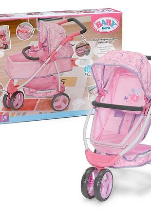 Триколісний візочок для ляльки baby born – квітковий стиль делюкс (складний)
