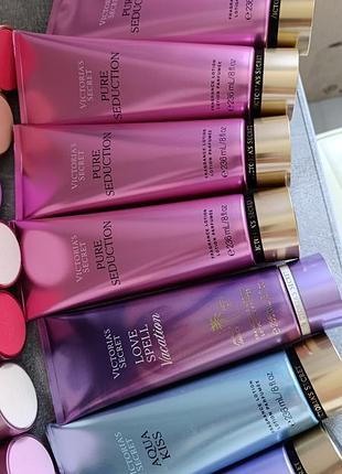 Крем для тіла victoria's secret pure seduction, love spell, aqua kiss, 236 мл, для жінок, зволоження, парфумований оригінал