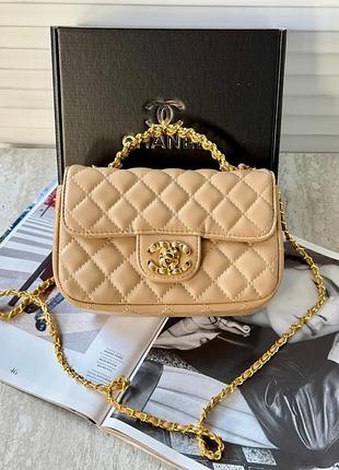 Сумка letter logo top handle flap wallet on chain