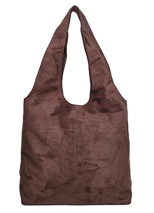 Стильная женская сумка велюр коричневый арт.9014-1 brown (китай)