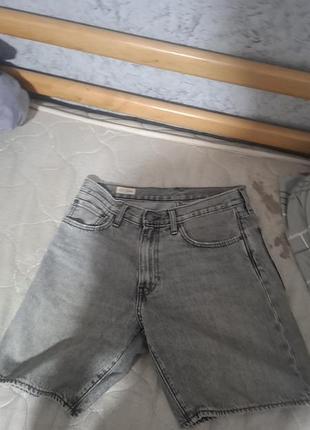 Серые джинсовые шорты levi's premium / оригинальные шорты левис