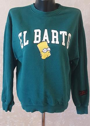 Зелений світшот zara x the simpsons (el barto) на 13–14 років / 164 см
