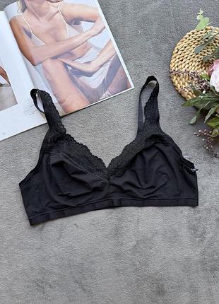 Sloggi by triumph romance non wired bra чорний бюстгалтер бралет ш топ з мереживом