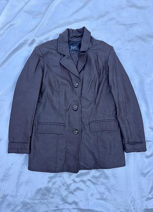 Коричневий жакет з екошкіри bpc bonprix collection, розмір 40 (m/l)