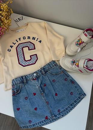 Реглан для дівчинки zara бежевий з написом california