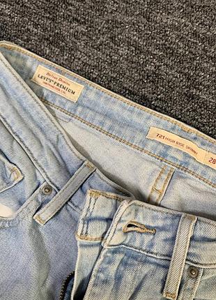 Джинси жіночі levi's premium 721 high rise skinny блакитні 28 розмір