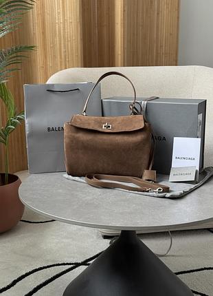 Сумка rodeo brown suede/silver замшева
