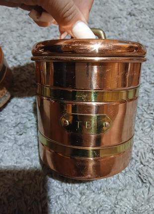 Банка медная на чай швеция 11×10см где-то 0.5л