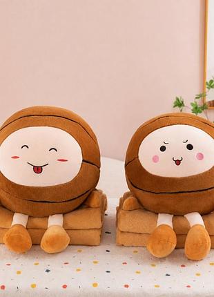 М'яка іграшка з пледом ведмедик 30 см
