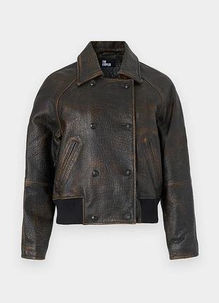 Шкіряна куртка бомбер утеплена the kooples